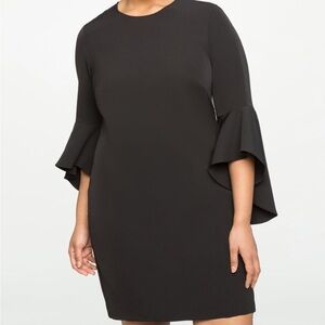 Eloquii Bell Flounce Sleeve Shift Dress